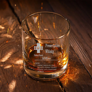 Personalized Funny Prescription Whisky Glasses Engraved Name Father's Day Gift for Grandpa Dad