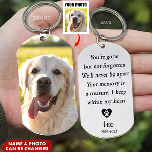 You're Gone But Not Forgotten - Personalized Photo Stainless Steel Keychain Gift For Pet Lovers