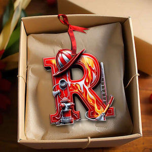 Firefighter Ornament- Personalized Alphabet Letter Gifts With Firefighter Lovers