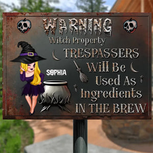 Warning Trespassers Will Be Used As Ingredients - Personalized Classic Witch Metal Signs