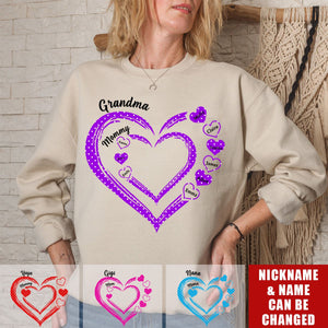 Personalized Gift For Grandma Heart Polka Dot Sweatshirt