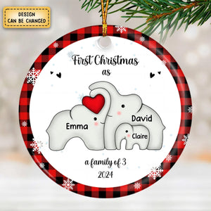 Personalized Elephant First Christmas as a Family Ornament