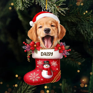 Happy Howlidays With All Our Love - Personalized Photo Dog & Cat Christmas Acrylic Ornament