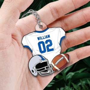 Gift For Son, Husband American Football Jersey Personalized Acrylic Keychain