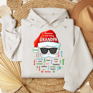 Grandpa Claus Name Word Art Personalized Christmas Hoodie