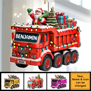 Gift For Grandkid Personalized Mixer Truck Construction Christmas Ornament