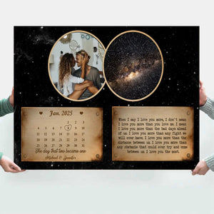 The Day That Two Become One Custom Star Map Canvas Poster Anniversary Gift For Couples