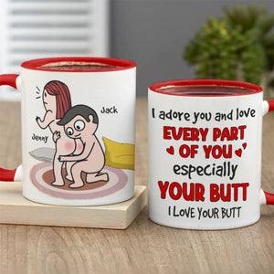 I Adore You - Personalized Christmas Funny Couple Mug, Valentine's Gift