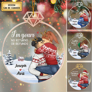 Our First Christmas Married - Personalized Acrylic Ornament, Christmas Gift For Husband Wife, Anniversary