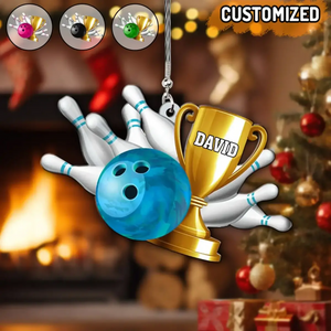 Personalized Bowling, Trophy Christmas Shaped Ornament