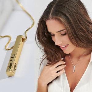 Personalized Vertical Bar Necklace