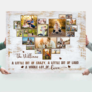 Personalized Family Photo Heart Shape Collage Poster,Gift For Mom and Dad