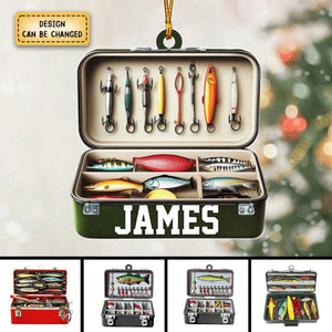 Personalized Fishing Tackle Box Christmas Ornament, Gift For Fishing Lovers