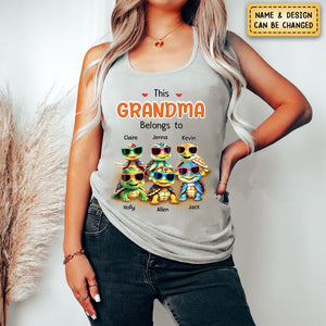 Personalized This Grandma Belongs To Kids Turtle Beach Tank Top