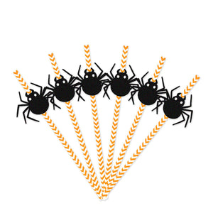 24pcs Halloween Paper Straws Drinking Straws