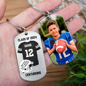 Success Isn't Given It's Earned Personalized Stainless Steel Keychain,Gift for American Football Lover