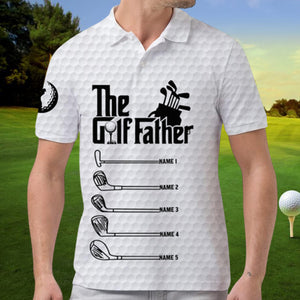 The Golf Father Grandfather - Best Dad By Par - Personalized Polo Shirt