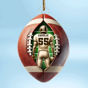 Personalized Football Player Acrylic Ornament, Christmas Gift For Football Players, Football Fans