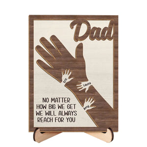 We Hold Our Hands Together And Forever -Personalized 2-Layered Wooden Plaque With Stand