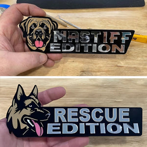 Personalized Dog breed Car Badge Laser Cutting Car Emblem