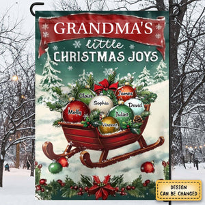 Christmas Gifts Grandma's Little Merry Personalized Garden Flags Winter Decorations