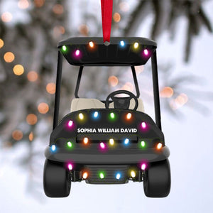 Gift for Golfers - Driving A Golf Cart Personalized Christmas Acrylic Ornament