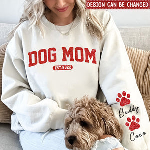 I'm A Cool Dog Mama - Personalized Pet Lovers Sweatshirt With Design On Sleeve