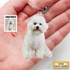 Custom Photo Happiness Is A Warm Puppy - Dog & Cat Personalized Keychain, Gift For Pet Owners, Pet Lovers