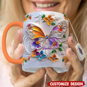 Stunning Butterfly - Personalized Butterfly Accent Mug