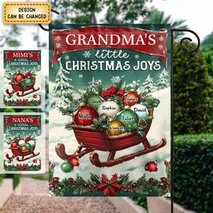 Christmas Gifts Grandma's Little Merry Personalized Garden Flags Winter Decorations