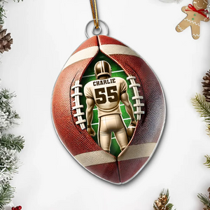 Personalized Football Player Acrylic Ornament, Christmas Gift For Football Players, Football Fans