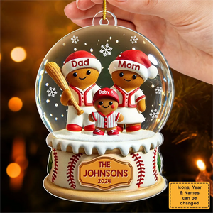 Personalized Baseball Family Sport Lover Christmas Ornament