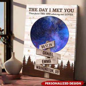 Personalized Decoration Couple Sign Custom Star Map The Day I Met You Poster