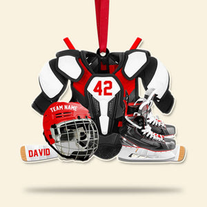 Gifts for Hockey Players Personalized Hockey Gear Acrylic Ornament