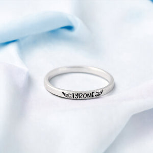 Personalized Angel Wings Memorial Ring