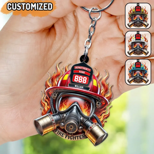 Pefect Gift For Firefighters Personalized Firefighter Helmet Keychain