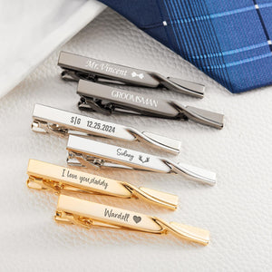 Gift For Him, Groomsman, Personalized Tie Clip, Wedding Tie Accessories