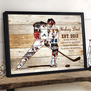 Personalized Hockey Player Photo Collage Poster, Hockey Coach Gift, Personalized Ice Hockey Sport Gift