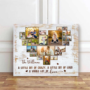 Personalized Family Photo Heart Shape Collage Poster,Gift For Mom and Dad