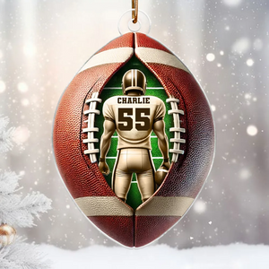 Personalized Football Player Acrylic Ornament, Christmas Gift For Football Players, Football Fans