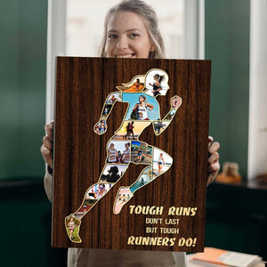 Personalized Runner Photo Collage Poster,Gift For Coach, Running Lovers,Marathon Photo Gift