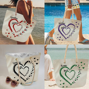 Personalized Beach Bag - Little Sweethearts - Gift For Mom Grandma