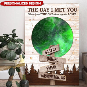 Personalized Decoration Couple Sign Custom Star Map The Day I Met You Poster