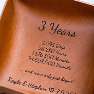 Personalized Leather valet tray - Couple,Anniversary Gift For Men