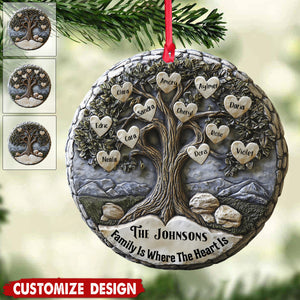 Merry Christmas - Personalized family tree Ornament