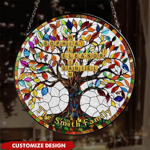 Gifts For Family - Family Tree - Personalized Window Hanging Suncatcher Ornament