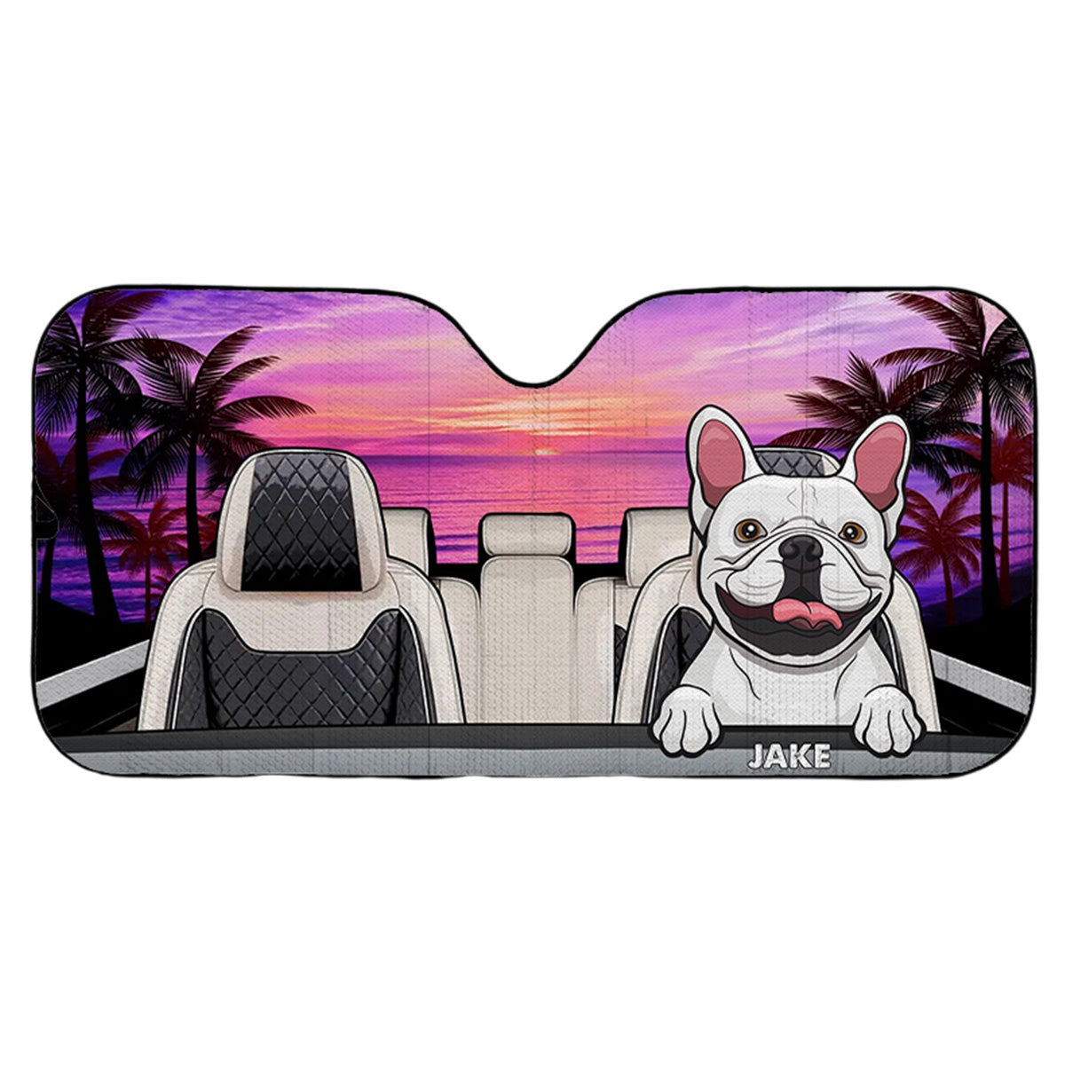 The Journey Of Life Is Sweeter When Traveled With A Dog - Dog & Cat Personalized Windshield Sunshade, Car Window Protector
