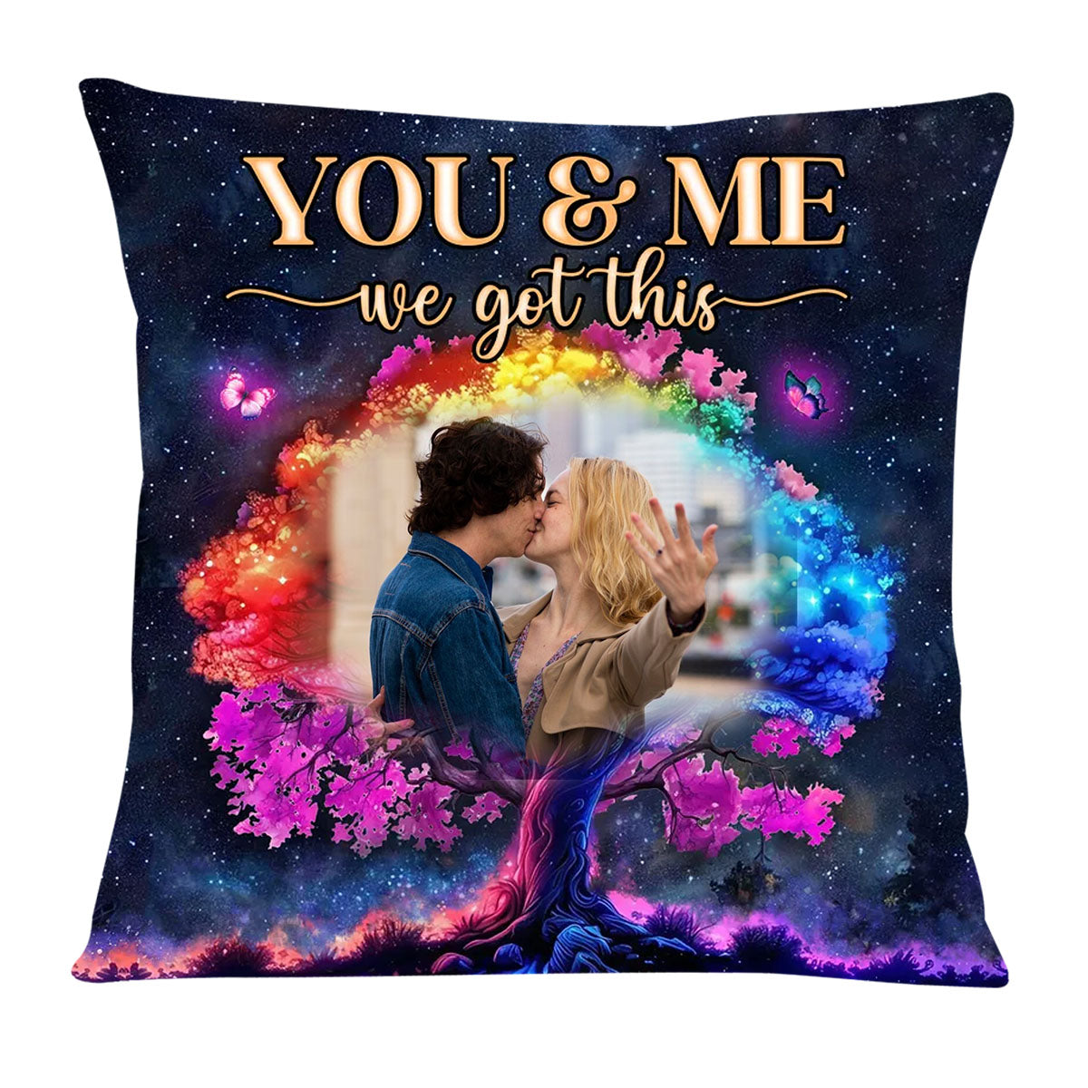 Personalized Couple Gift Custom Photo Night Sky Pillow