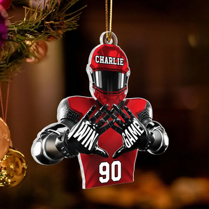 Personalized Christmas Acrylic Ornament Football Player Football For Life