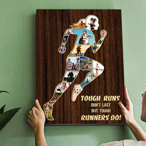 Personalized Runner Photo Collage Poster,Gift For Coach, Running Lovers,Marathon Photo Gift